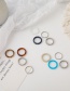 Fashion Brown Acrylic Chain Geometric Ring Set