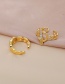 Fashion Gold Color Copper Inlaid Zircon Round Ring
