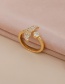 Fashion Gold Color Copper Inlaid Zircon Fishtail Ring