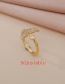 Fashion Gold Color Copper Inlaid Zircon Fishtail Ring