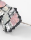 Fashion Pink Square Alloy Diamond And Acrylic Geometric Earrings