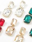 Fashion Gold Color Alloy Diamond Multilayer Square Earrings