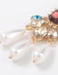 Fashion Color Alloy Diamond Pearl Love Earrings