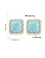 Fashion Red Square Alloy Diamond Turquoise Earrings
