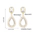 Fashion Drop Shape Alloy Diamond Pearl Drop Earrings