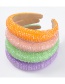 Fashion Pink Acrylic Crystal Beaded Wide Sponge Headband