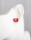 Fashion Red Small Drop Oil Flower Alloy Earrings