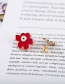 Fashion Red Small Drop Oil Flower Alloy Earrings