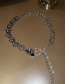 Fashion Silver Needle Titanium Steel Pearl Heart Tassel Necklace