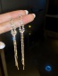 Fashion Silver Diamond Bow Tassel Earrings