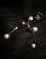 Fashion Golden Pearl And Diamond Geometric Alloy Earrings