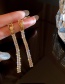 Fashion Golden Tassel Long Diamond-studded Alloy Hollow Geometric Earrings