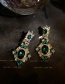 Fashion Green Diamond Diamond Geometric Alloy Earrings