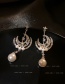 Fashion Silver Pearl Pearl And Diamond Moon Alloy Earrings