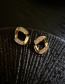 Fashion Golden Micro-set Zircon Geometric Twisted Square Earrings