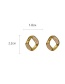 Fashion Golden Micro-set Zircon Geometric Twisted Square Earrings