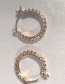 Fashion Golden Oval Diamond Hollow Alloy Earrings