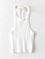 Fashion White Halter Tie Pit Strip Knitted Sling Top