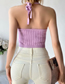 Fashion White Halter Tie Pit Strip Knitted Sling Top