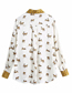 Fashion Photo Color Animal Print Lapel Long-sleeved Shirt Top