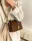 Fashion Brown Chain Lock Stitching Shoulder Messenger Bag