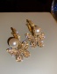 Fashion Gold Color  Silver Needle Long Bow Diamond Earrings