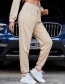 Fashion Brown Elasticated Strappy Track Pants