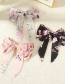 Fashion Pink Bowknot Fabric Printed Hair Tie