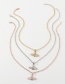 Fashion Rose Gold Micro-studded Single Layer Planet Necklace