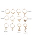 Fashion Gold Color Love Pearl Shell Earrings Set