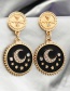 Fashion Five-pointed Star Coin Drop Oil Star Moon Earrings