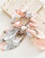 Fashion Rabbit Ears Flower Pink Satin Flower Rabbit Ears Knotted Large Intestine Ring