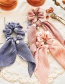 Fashion Coffee Color Crumpled Streamer Satin Crinkled Bunch Pearl Hair Tie