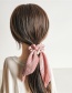 Fashion Khaki Crumpled Streamer Satin Crinkled Bunch Pearl Hair Tie