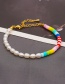 Fashion Section 1 4mm Rainbow Soft Pottery Pearl Beaded Bracelet