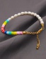 Fashion Section 3 4mm Rainbow Soft Pottery Pearl Beaded Bracelet