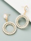 Fashion Black Rope Gold Circle Pearl Alloy Diamond Earrings