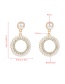 Fashion Black Rope Gold Circle Pearl Alloy Diamond Earrings