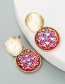 Fashion White Alloy Inlaid Glass Earrings
