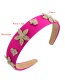 Fashion Red Bright Color Fabric Wide-brimmed Flower Heart-shaped Headband