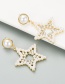 Fashion White Pearl Five-pointed Star Metal Earrings