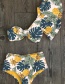 Fashion Flowers Printed Ruffled Split Swimsuit