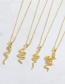 Fashion Coiled Snake Metal Diamond Snake Moon Pendant Necklace