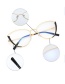 Fashion Pink/blue Light Metal Flat Anti-blue Glasses Can Be Equipped With Myopia