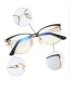 Fashion Black/blue Light Metal Glasses Frame Square Anti-blue Glasses