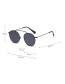 Fashion Black/full Gray Metal Round Frame Sunglasses