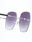 Fashion Gold/gradient Gray Metal Diamond Large Frame Sunglasses