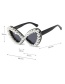 Fashion Fancy Diamond/bright Black/transparent Butterfly Pearl Rhinestone Sunglasses