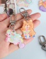 Fashion Loving Unicorn Cartoon Bear Bunny Acrylic Keychain Pendant