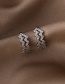 Fashion A Gold Color Double Wave Lightning Ripple Earrings